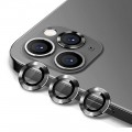 Μεταλλικό Κάλυμμα Κάμερας Armor ring με tempered glass για iPhone 12 / 12 Pro Μαύρο